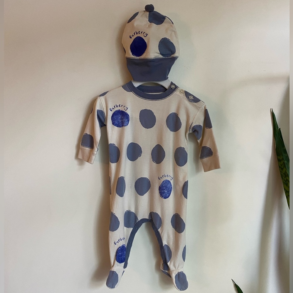 BURBERRY LONDON Boys' Polka Dot Onesie 3M
